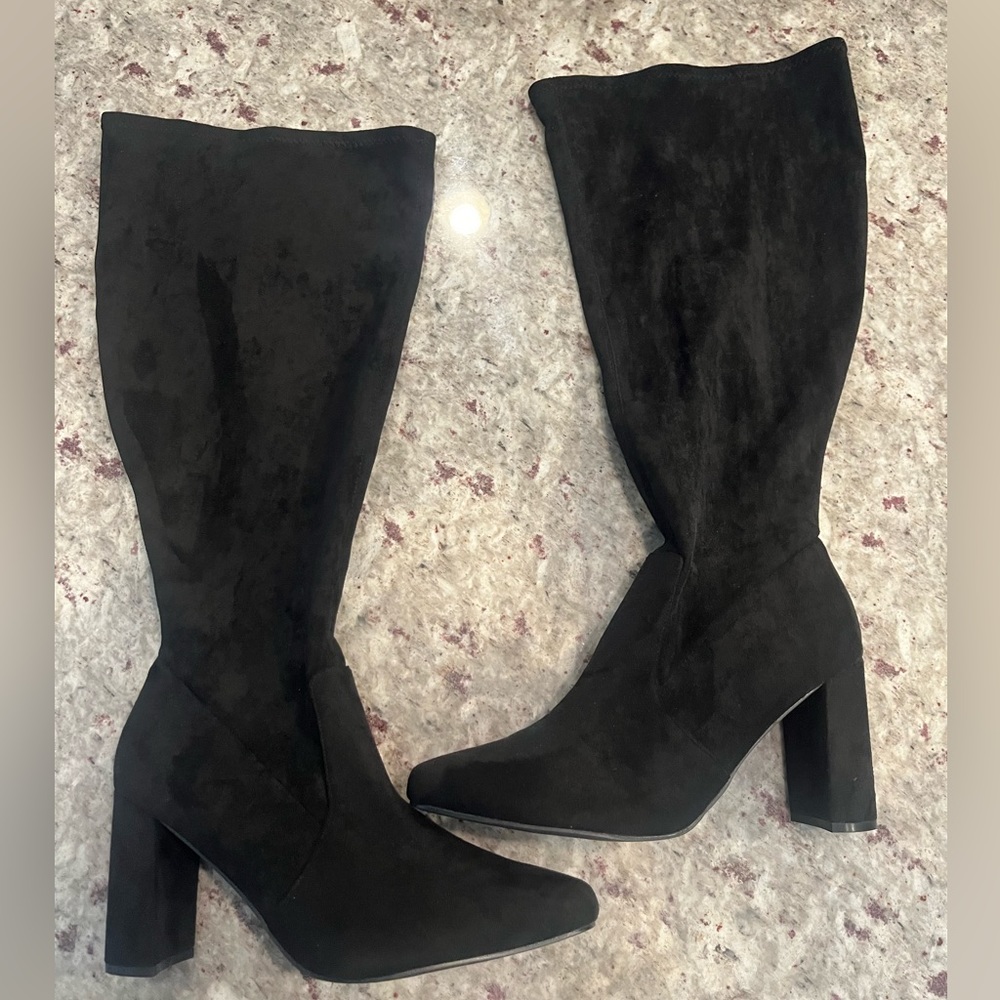 F21 Suede high heel boots